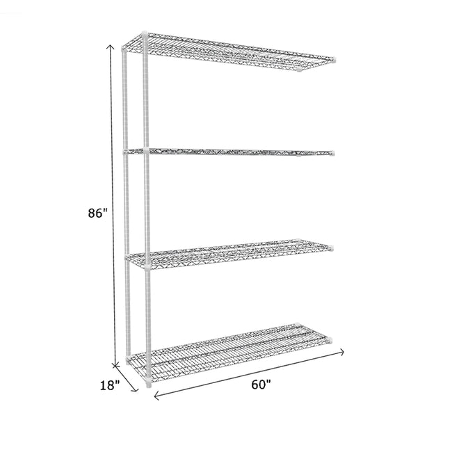 NSF Certified Chrome Wire Shelving Add-On Unit