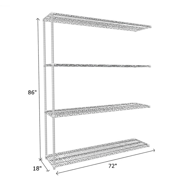 NSF Certified Chrome Wire Shelving Add-On Unit