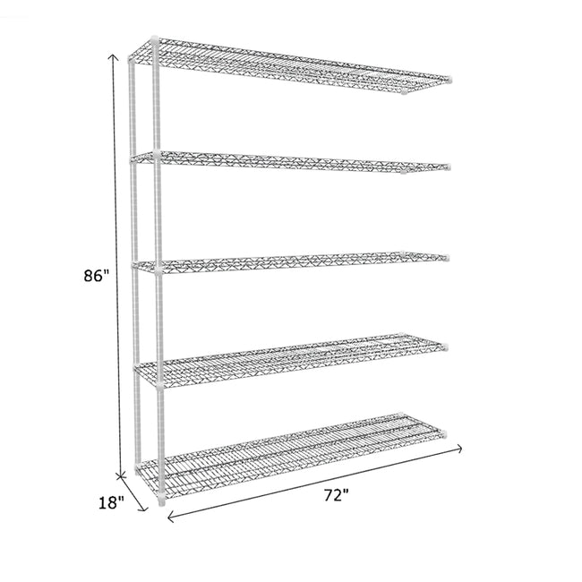 NSF Certified Chrome Wire Shelving Add-On Unit