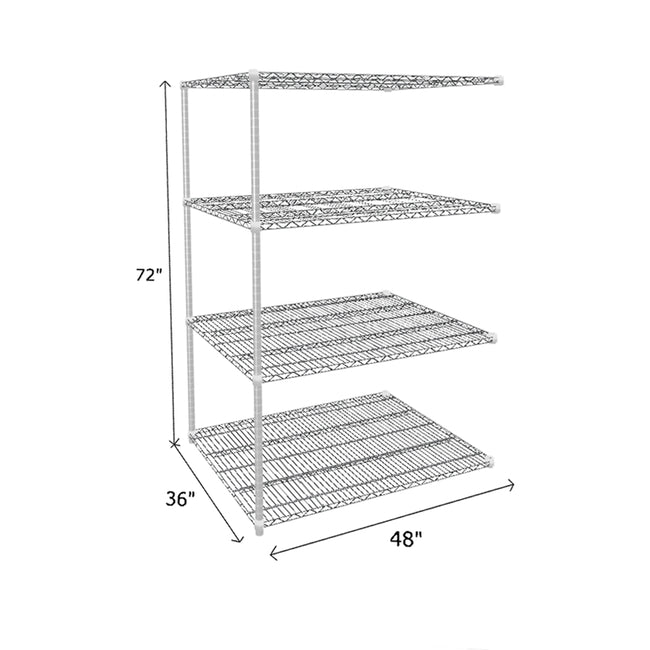 NSF Certified Chrome Wire Shelving Add-On Unit