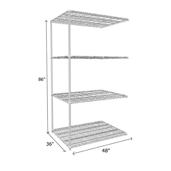 NSF Certified Chrome Wire Shelving Add-On Unit