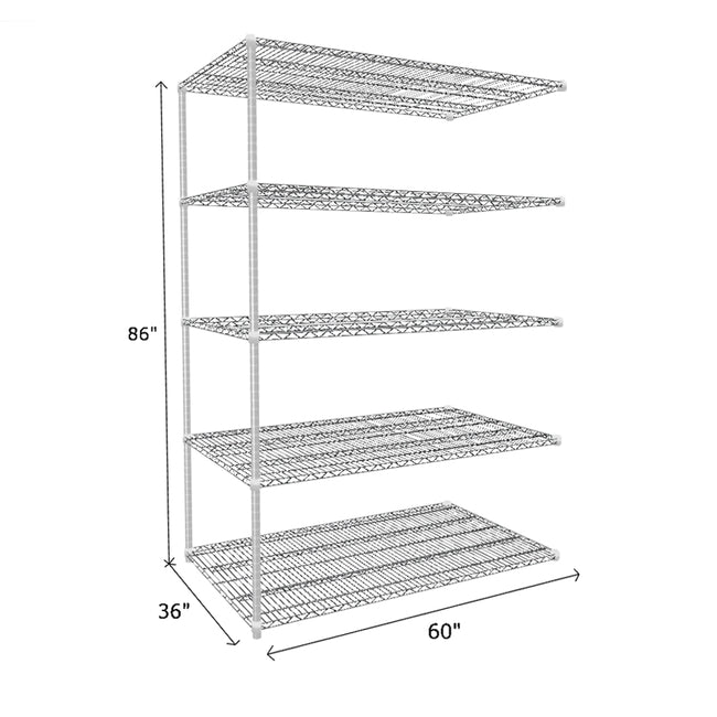 NSF Certified Chrome Wire Shelving Add-On Unit