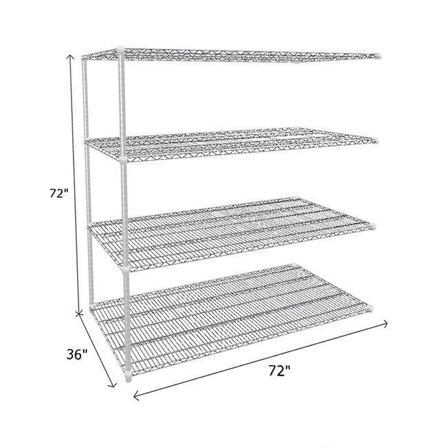 NSF Certified Chrome Wire Shelving Add-On Unit