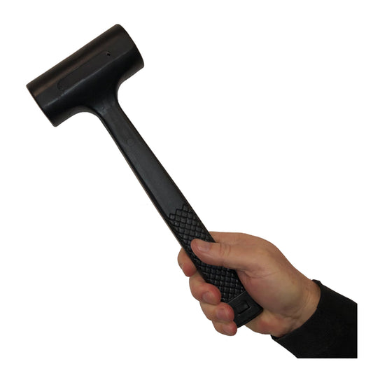 black hard rubber mallet