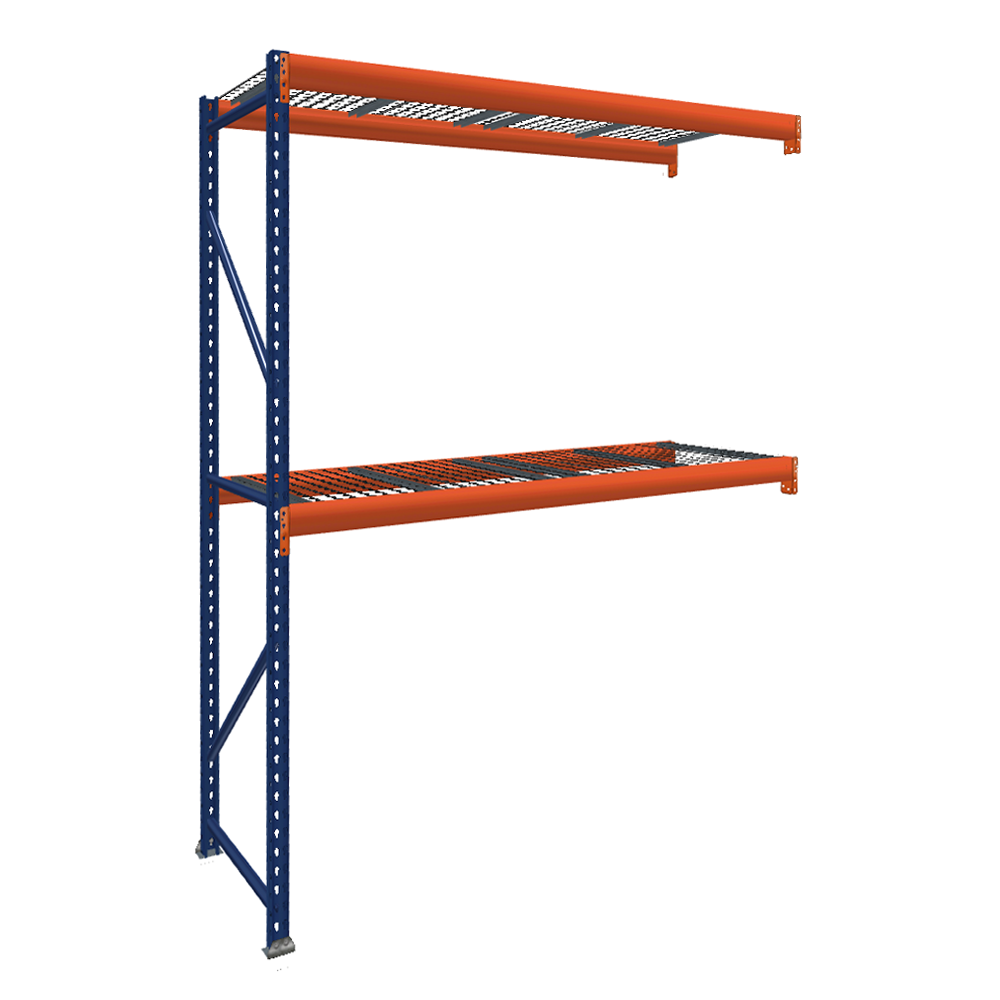 Pallet Rack Add-On Unit with Wire Mesh Decking