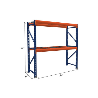 Pallet Rack Starter Unit with Wire Mesh Decking