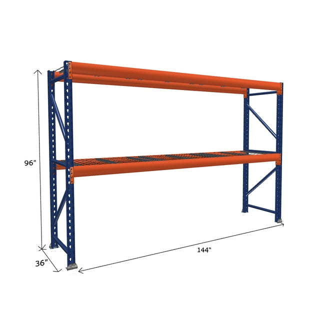 Pallet Rack Starter Unit with Wire Mesh Decking