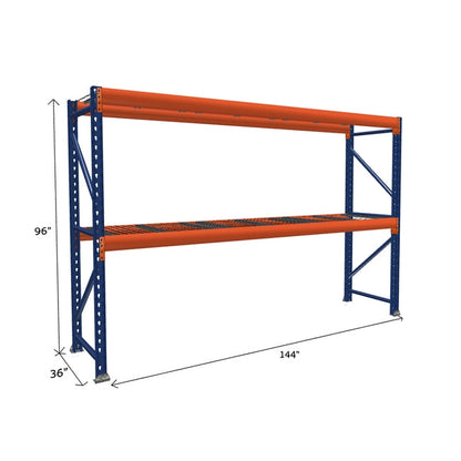 Pallet Rack Starter Unit with Wire Mesh Decking