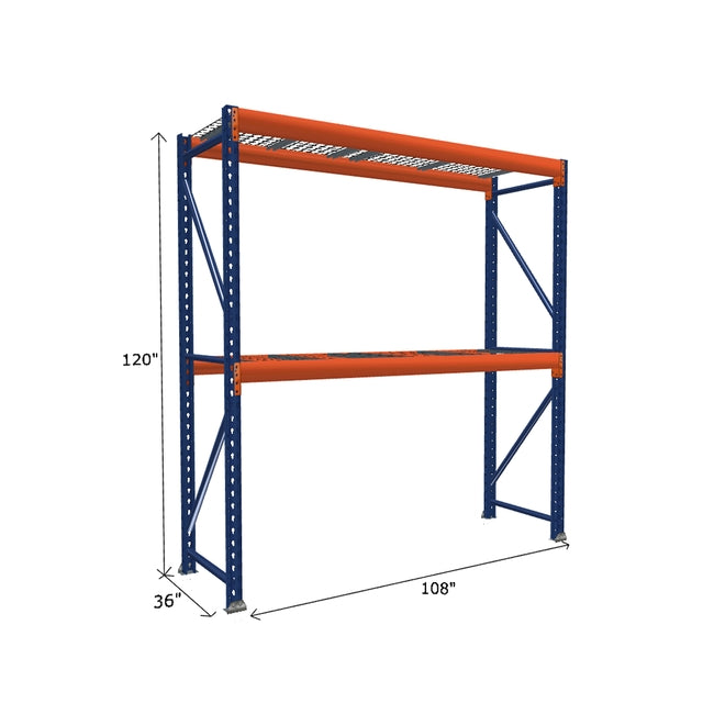 Pallet Rack Starter Unit with Wire Mesh Decking