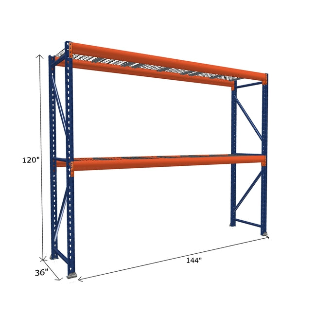 Pallet Rack Starter Unit with Wire Mesh Decking