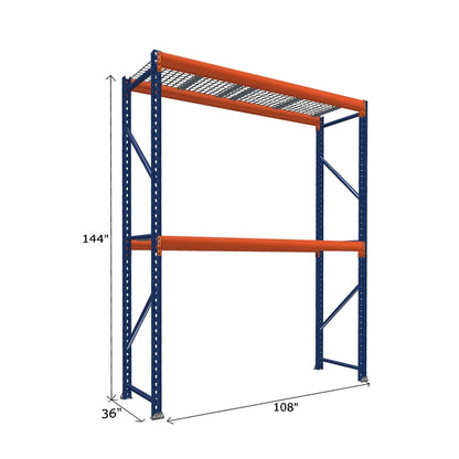 Pallet Rack Starter Unit with Wire Mesh Decking