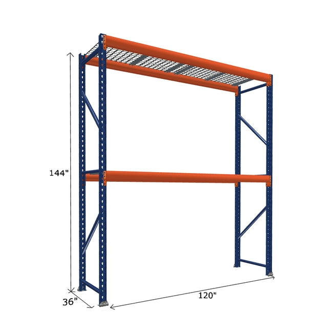 Pallet Rack Starter Unit with Wire Mesh Decking