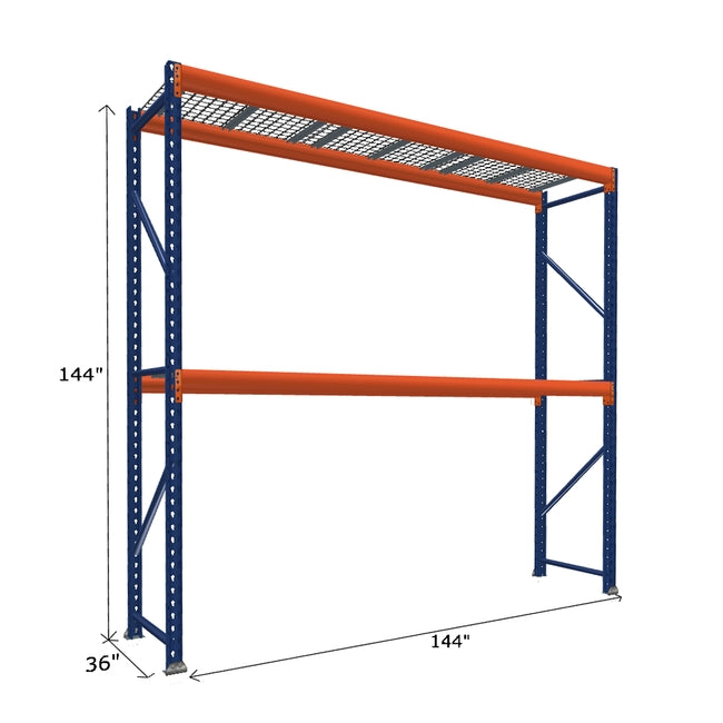 Pallet Rack Starter Unit with Wire Mesh Decking