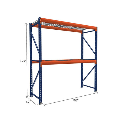 Pallet Rack Starter Unit with Wire Mesh Decking