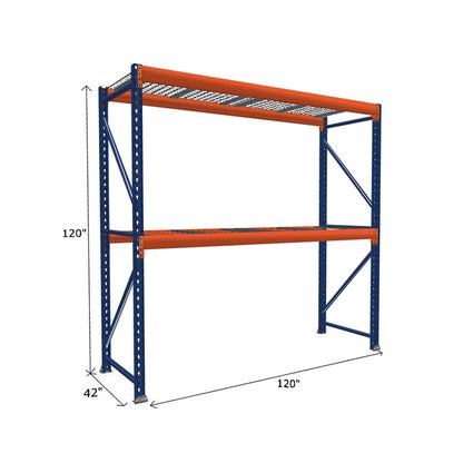 Pallet Rack Starter Unit with Wire Mesh Decking
