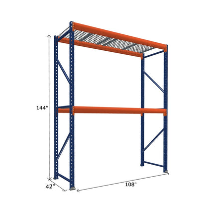 Pallet Rack Starter Unit with Wire Mesh Decking
