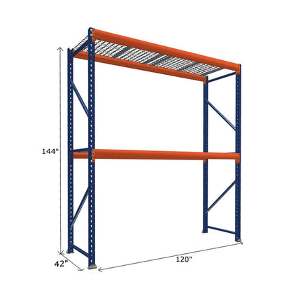 Pallet Rack Starter Unit with Wire Mesh Decking