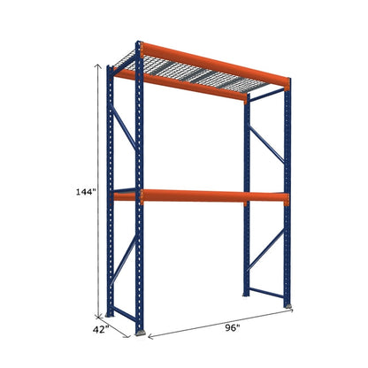 Pallet Rack Starter Unit with Wire Mesh Decking
