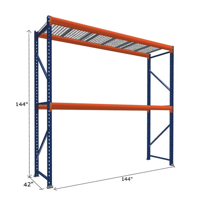 Pallet Rack Starter Unit with Wire Mesh Decking