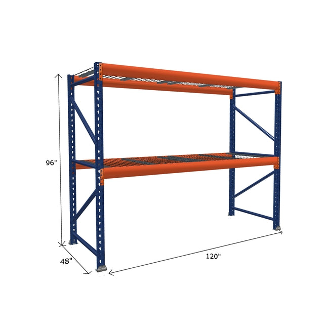 Pallet Rack Starter Unit with Wire Mesh Decking