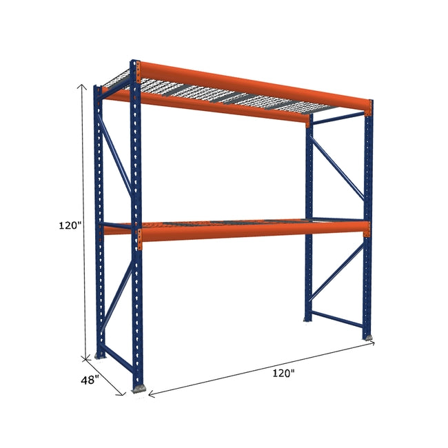 Pallet Rack Starter Unit with Wire Mesh Decking
