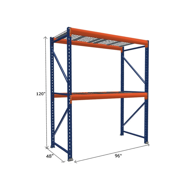 Pallet Rack Starter Unit with Wire Mesh Decking