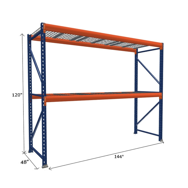 Pallet Rack Starter Unit with Wire Mesh Decking