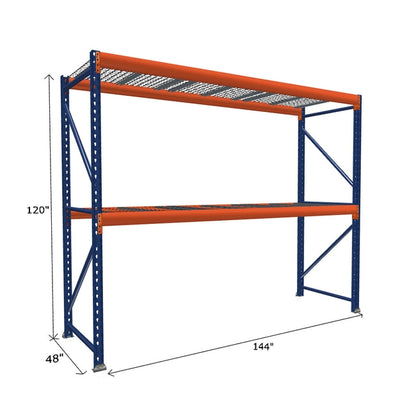 Pallet Rack Starter Unit with Wire Mesh Decking