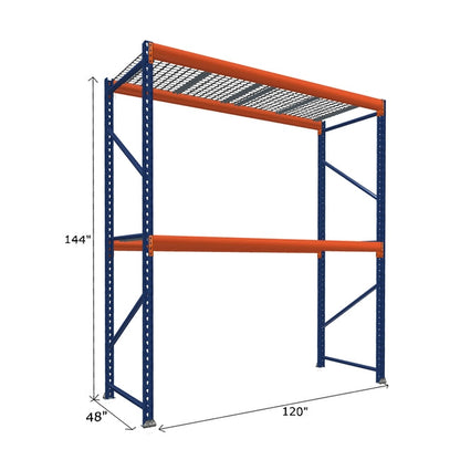 Pallet Rack Starter Unit with Wire Mesh Decking