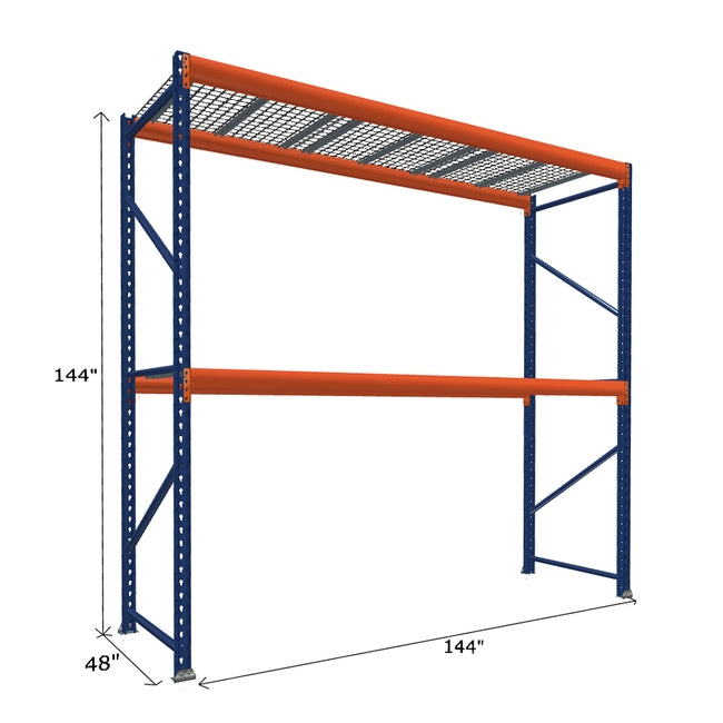 Pallet Rack Starter Unit with Wire Mesh Decking