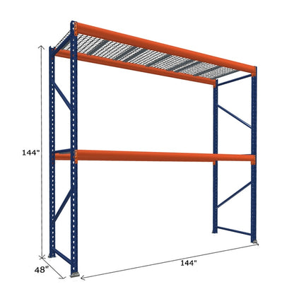 Pallet Rack Starter Unit with Wire Mesh Decking