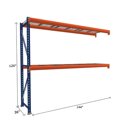 Pallet Rack Add-On Unit with Wire Mesh Decking
