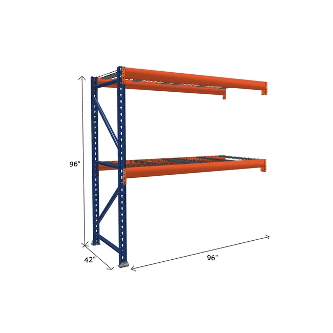Pallet Rack Add-On Unit with Wire Mesh Decking