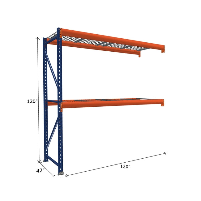 Pallet Rack Add-On Unit with Wire Mesh Decking