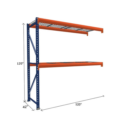 Pallet Rack Add-On Unit with Wire Mesh Decking