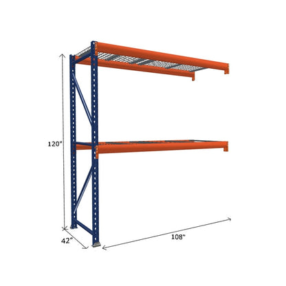 Pallet Rack Add-On Unit with Wire Mesh Decking