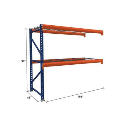 Pallet Rack Add-On Unit with Wire Mesh Decking