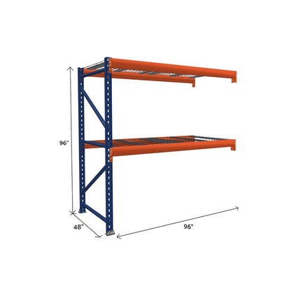 Pallet Rack Add-On Unit with Wire Mesh Decking