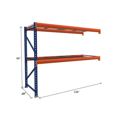 Pallet Rack Add-On Unit with Wire Mesh Decking