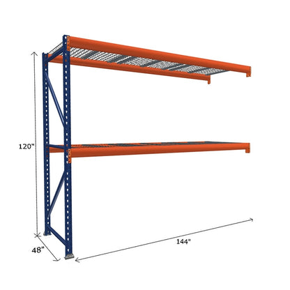Pallet Rack Add-On Unit with Wire Mesh Decking