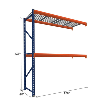 Pallet Rack Add-On Unit with Wire Mesh Decking