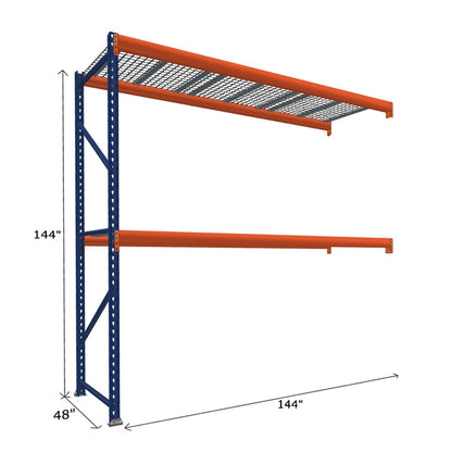 Pallet Rack Add-On Unit with Wire Mesh Decking