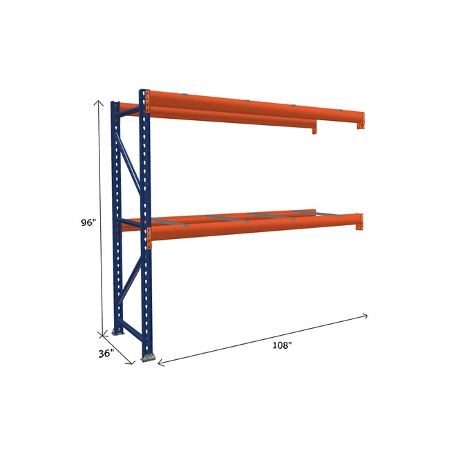 Pallet Rack Add-On Unit with Pallet Supports
