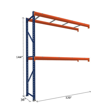 Pallet Rack Add-On Unit with Pallet Supports