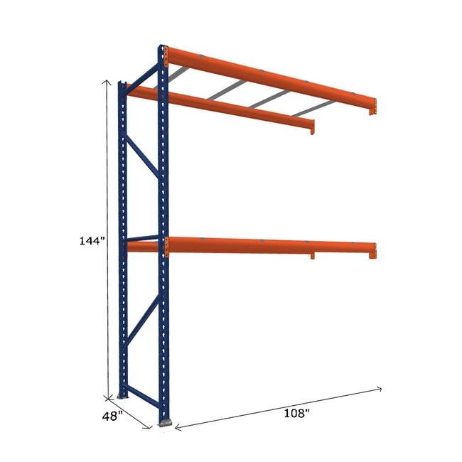 Pallet Rack Add-On Unit with Pallet Supports