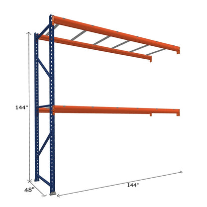Pallet Rack Add-On Unit with Pallet Supports