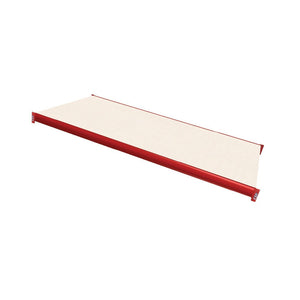 white laminated board decking with red beams