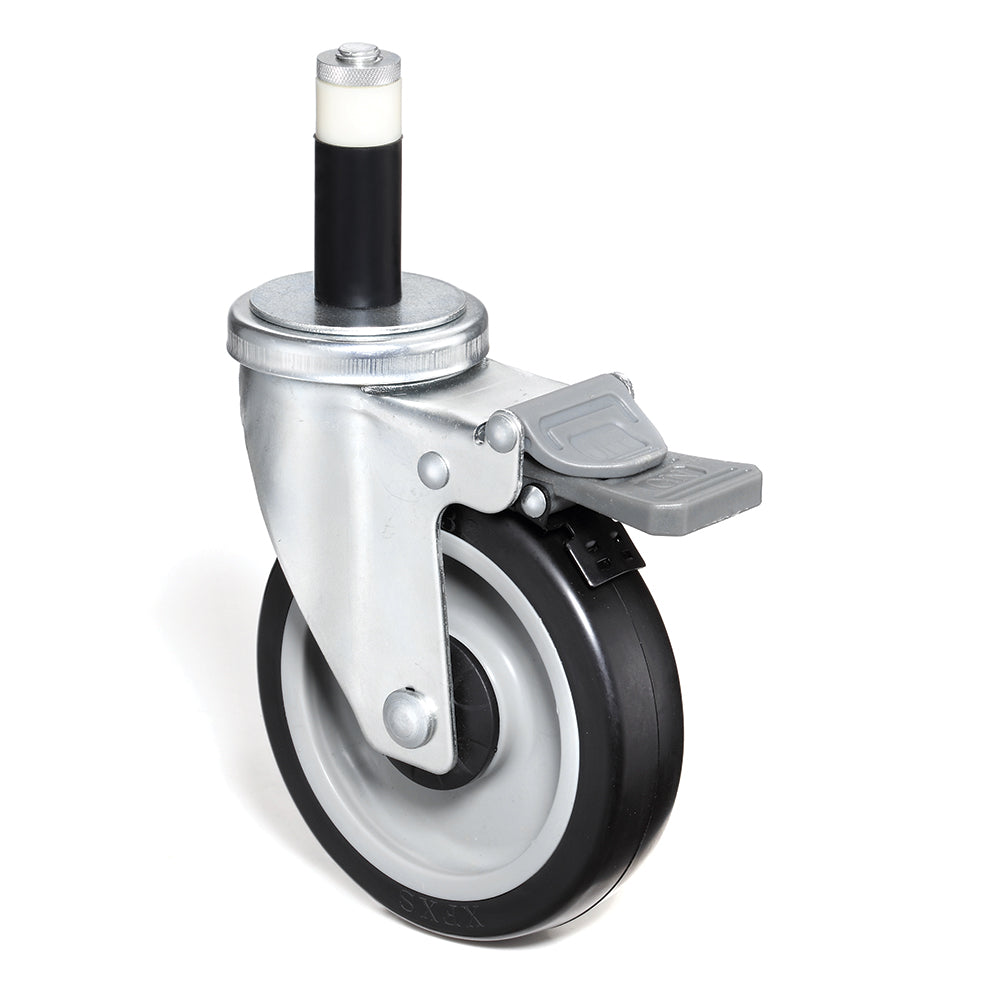 locking mechanism of swivel caster for wire shelving