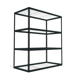 4 shelf boltless shelving with wire mesh decking