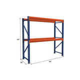 96 x 36 x 96 pallet rack with 2 shelves